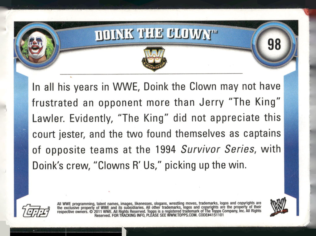 2011 Topps WWE #98 Doink the Clown