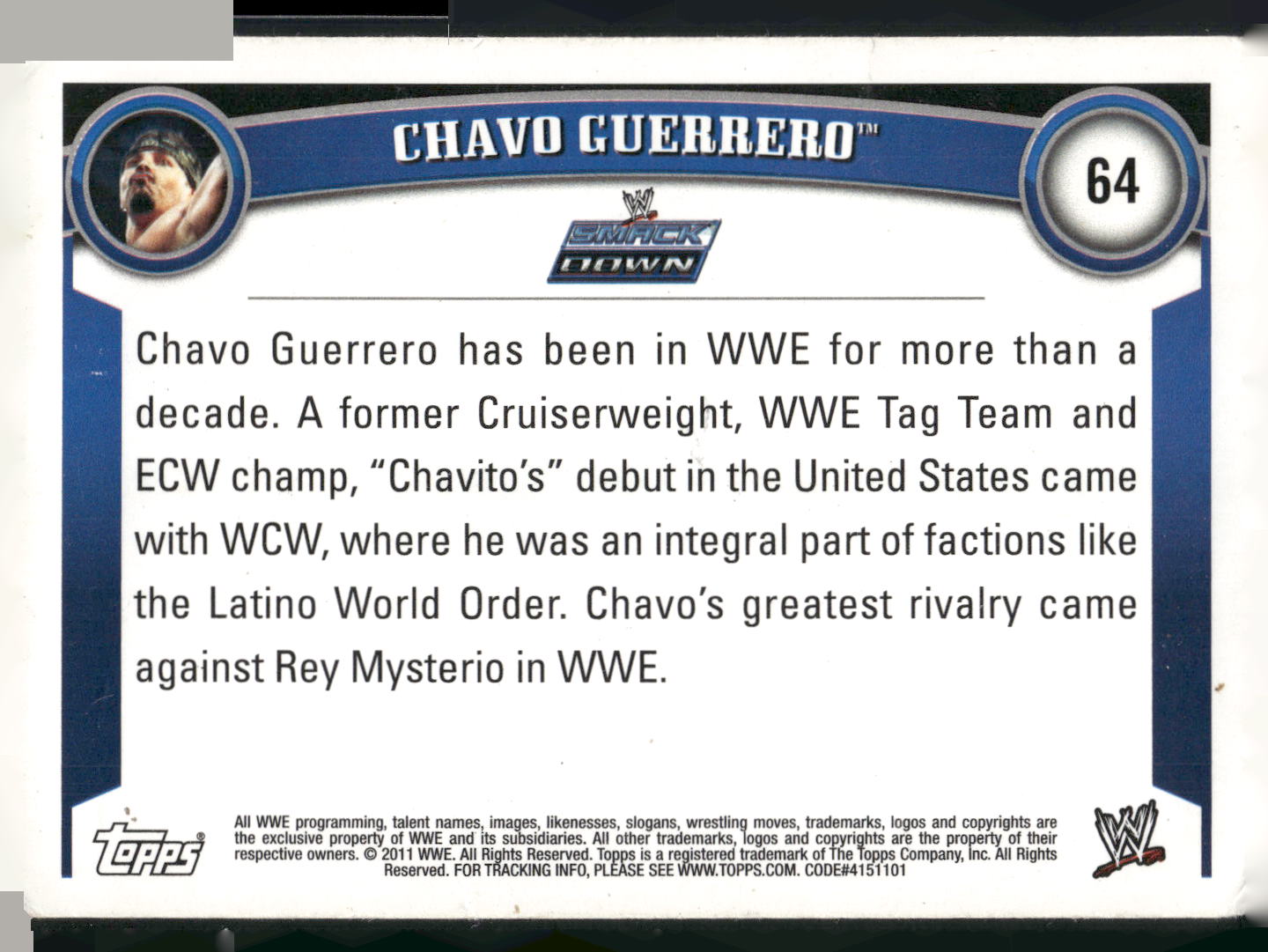 2011 Topps WWE #64 Chavo Guerrero