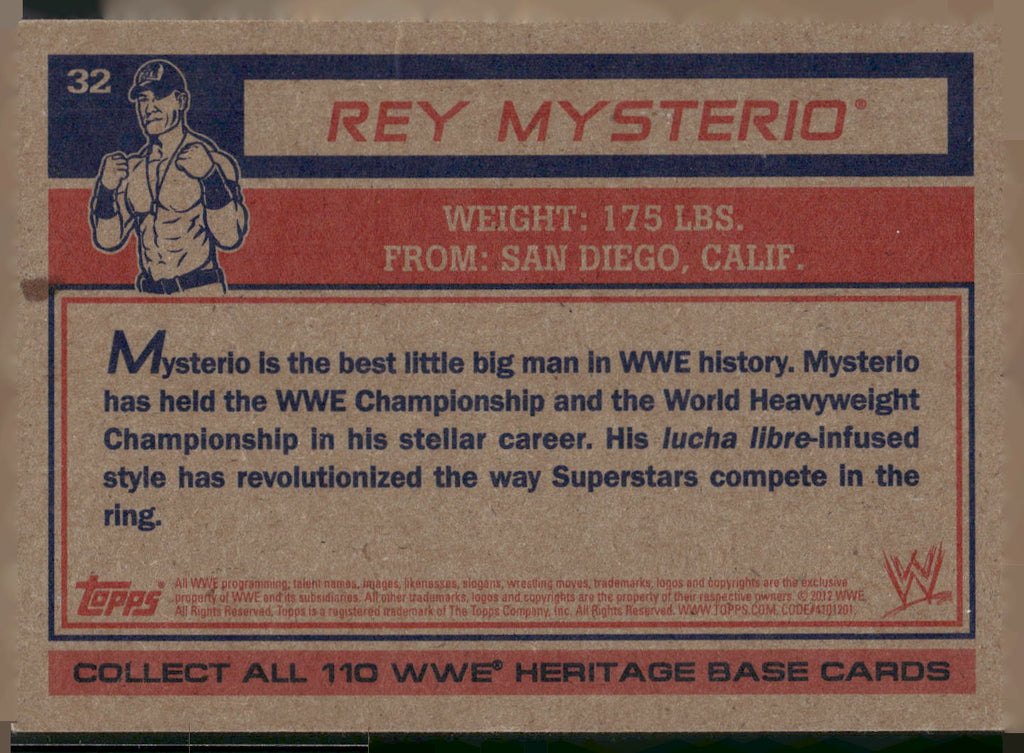 2012 Topps Heritage WWE #32 Rey Mysterio