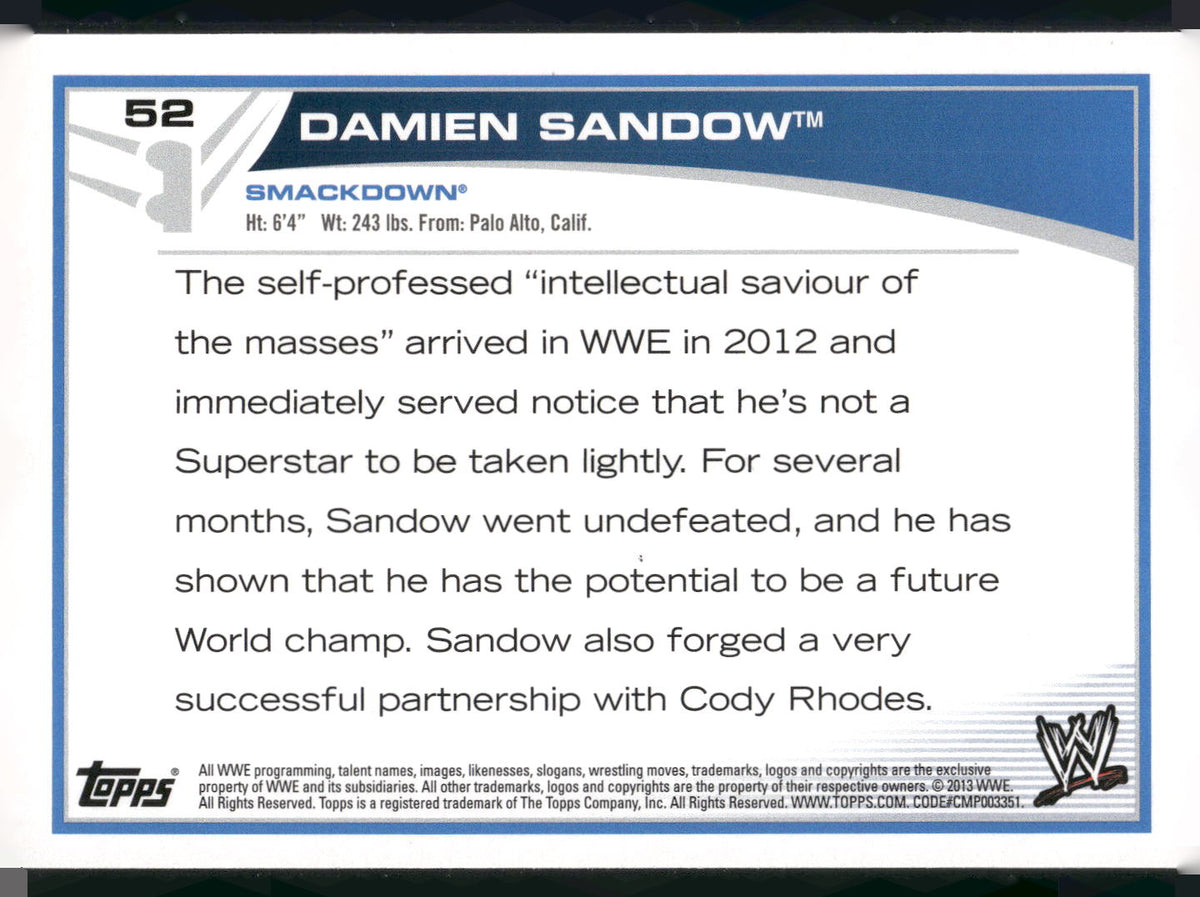 2013 Topps WWE #52 Damien Sandow