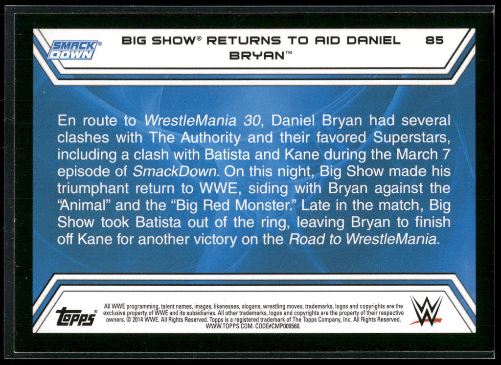 2014 Topps WWE Road to Wrestlemania #85 Big Show