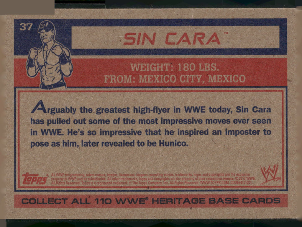 2012 Topps Heritage WWE #37 Sin Cara