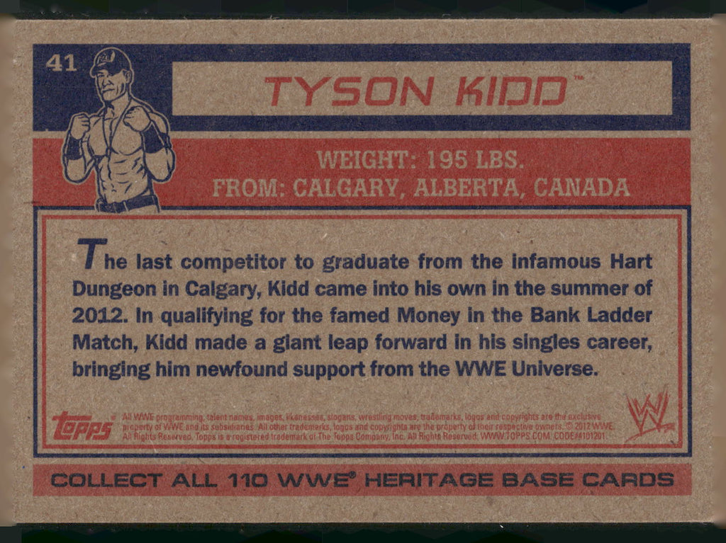 2012 Topps Heritage WWE #41 Tyson Kidd