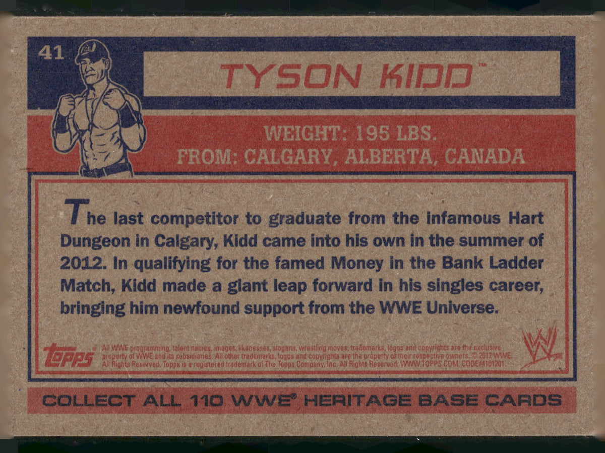 2012 Topps Heritage WWE #41 Tyson Kidd