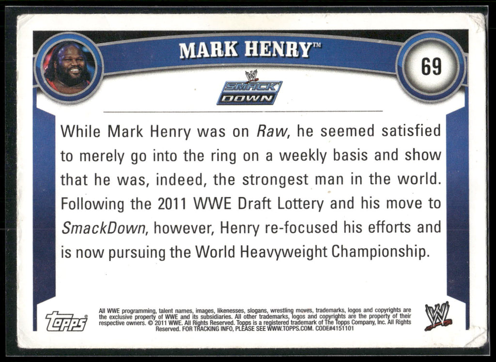 2011 Topps WWE #69 Mark Henry