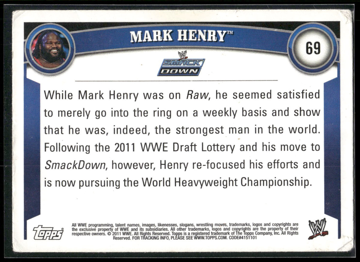 2011 Topps WWE #69 Mark Henry