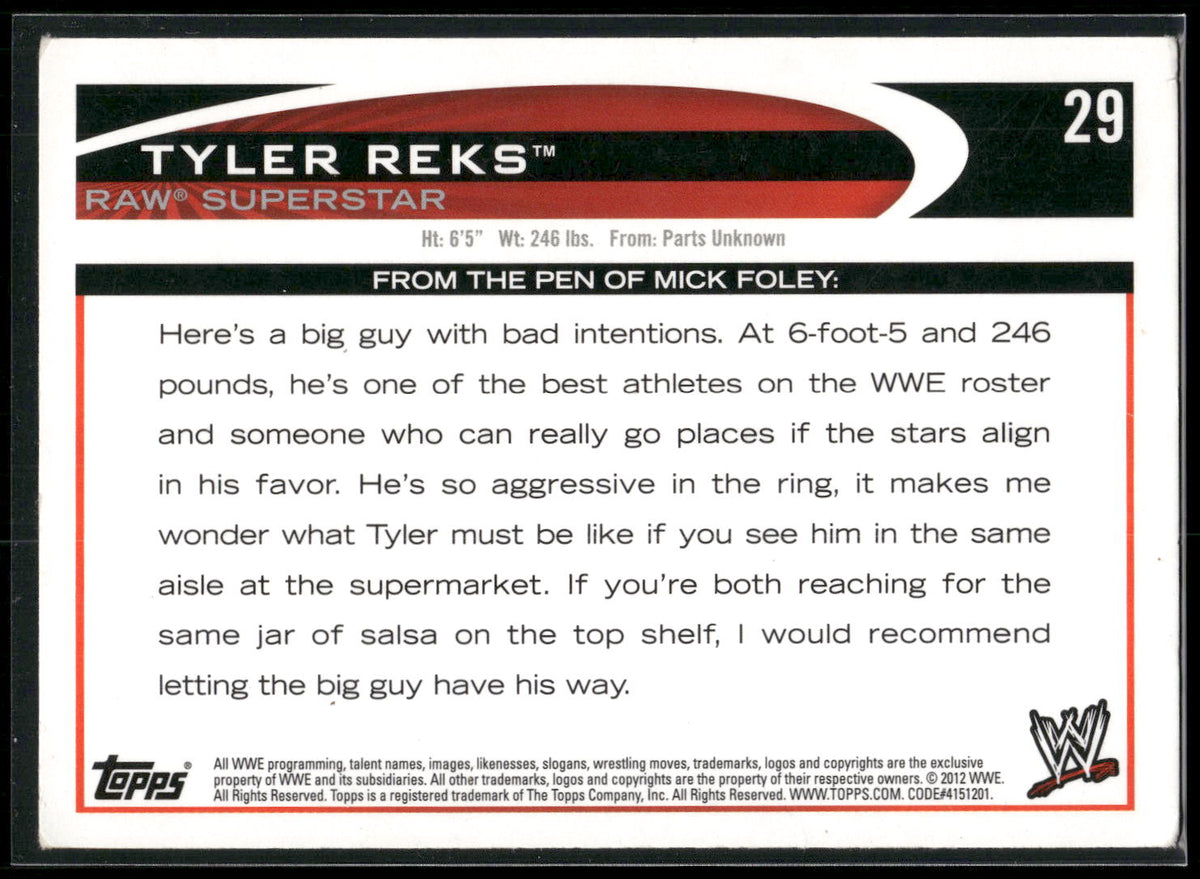 2012 Topps WWE #29 Tyler Reks