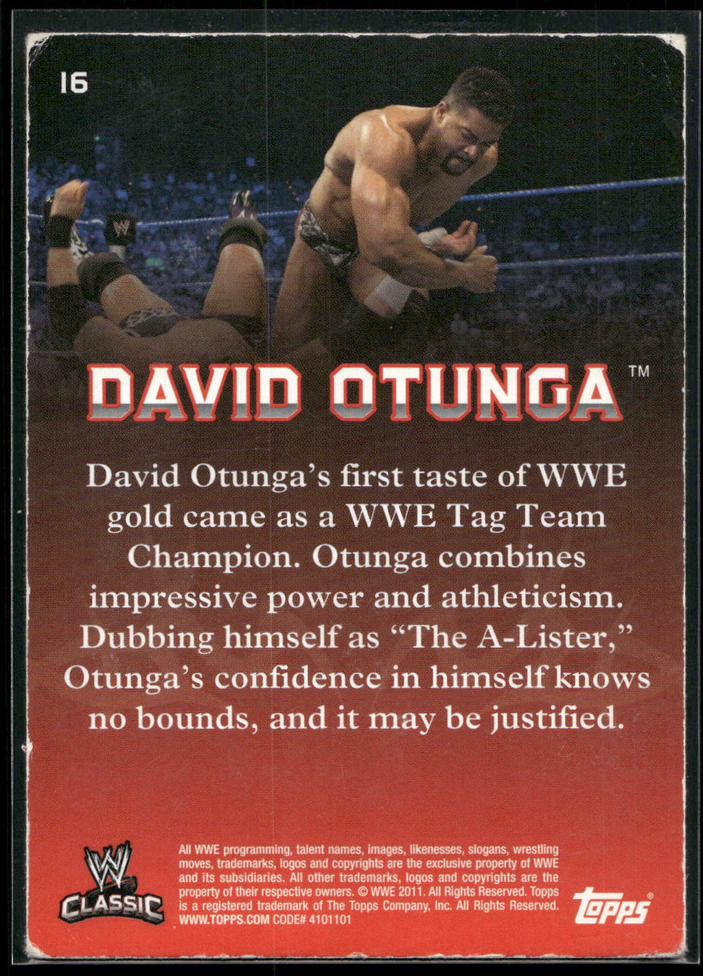 2011 Topps WWE Classic #16 David Otunga