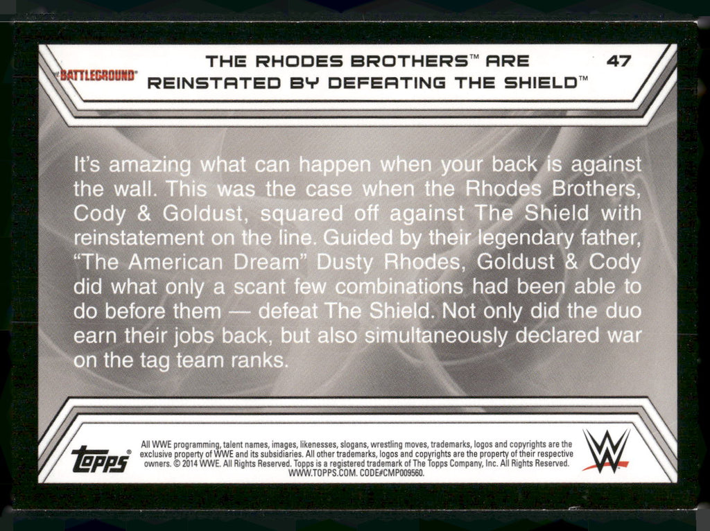2014 Topps WWE Road to Wrestlemania #47 The Rhodes Brothers