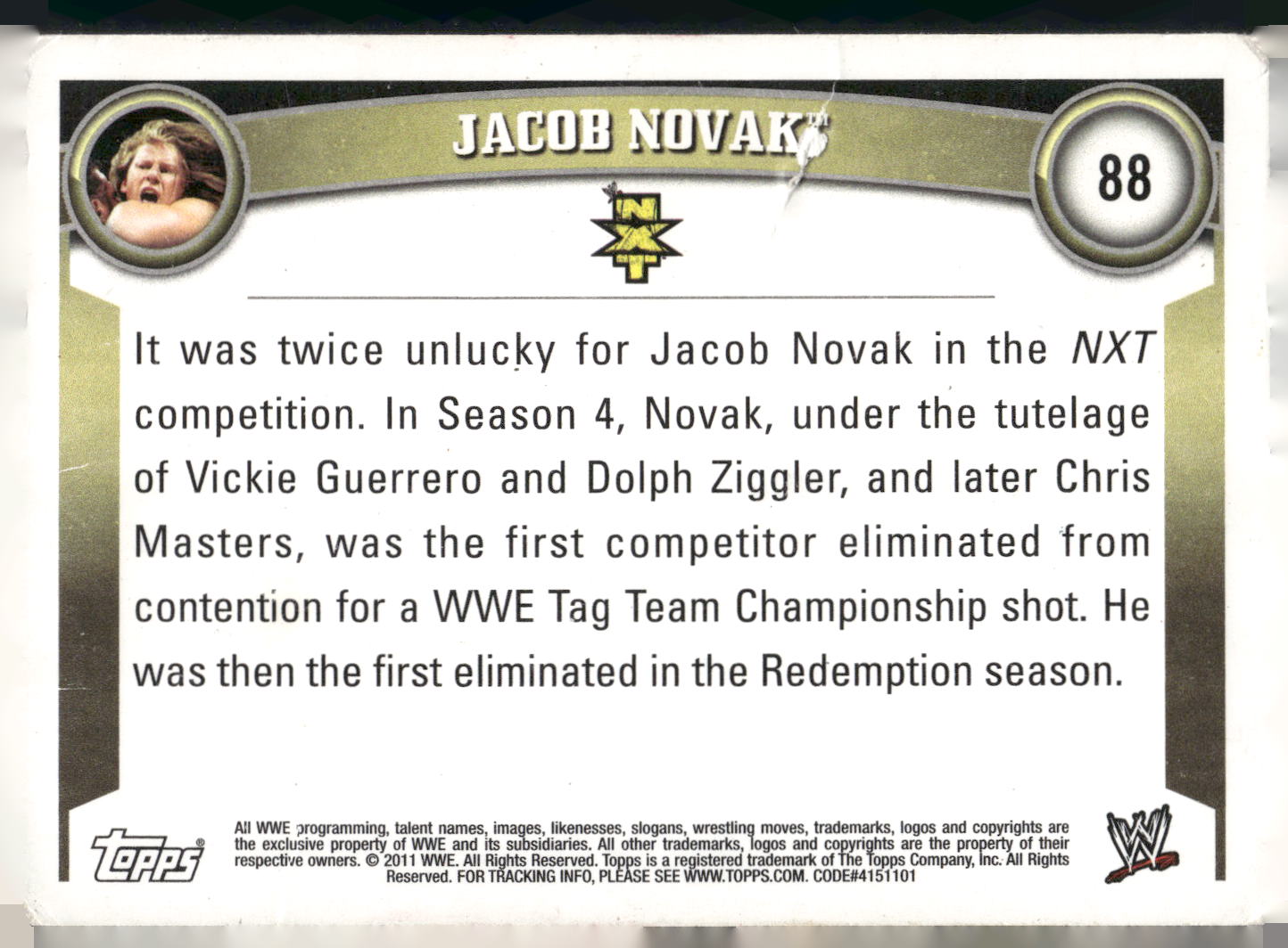 2011 Topps WWE #88 Jacob Novak