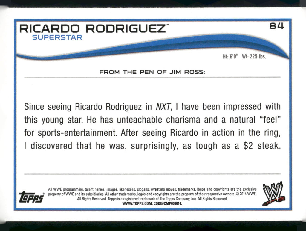 2014 Topps WWE #84 Ricardo Rodriguez