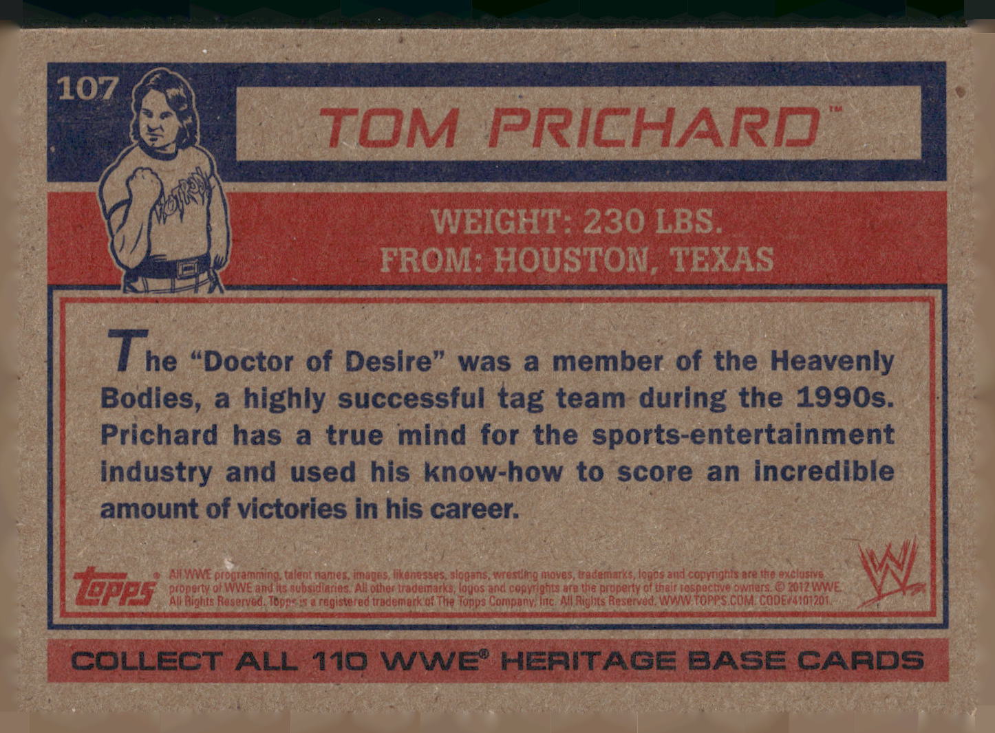 2012 Topps Heritage WWE #107 Tom Prichard