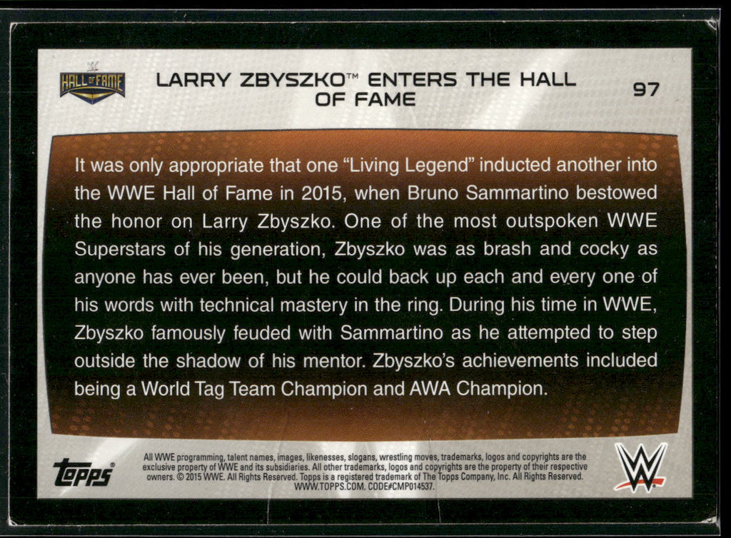 2015 Topps WWE Road to Wrestlemania #97 Larry Zbyszko
