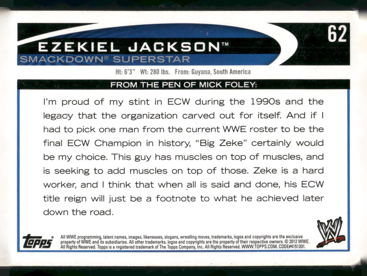 2012 Topps WWE #62 Ezekiel Jackson