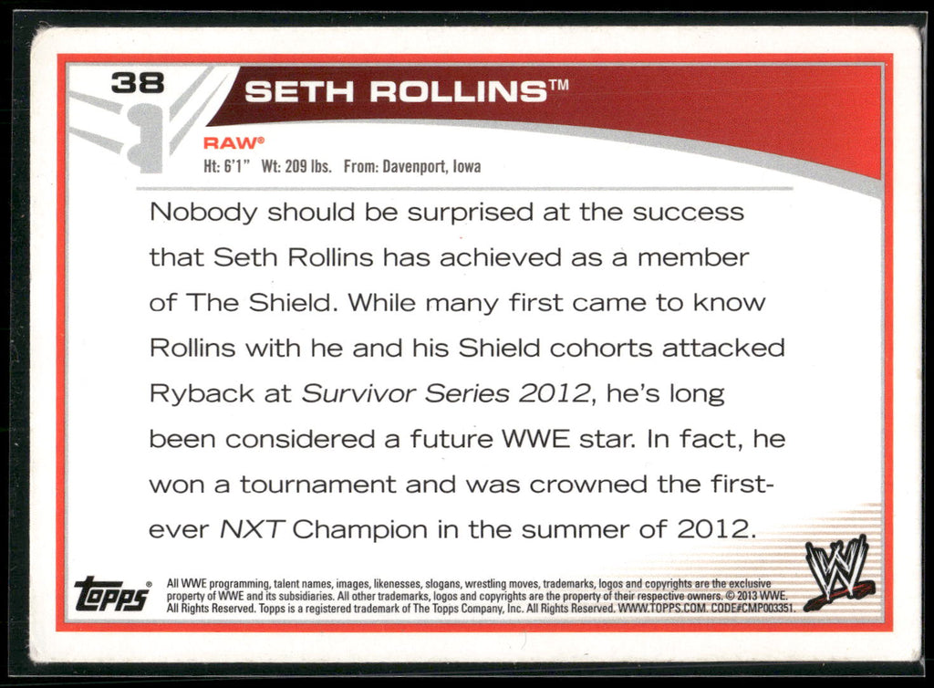 2013 Topps WWE #38 Seth Rollins