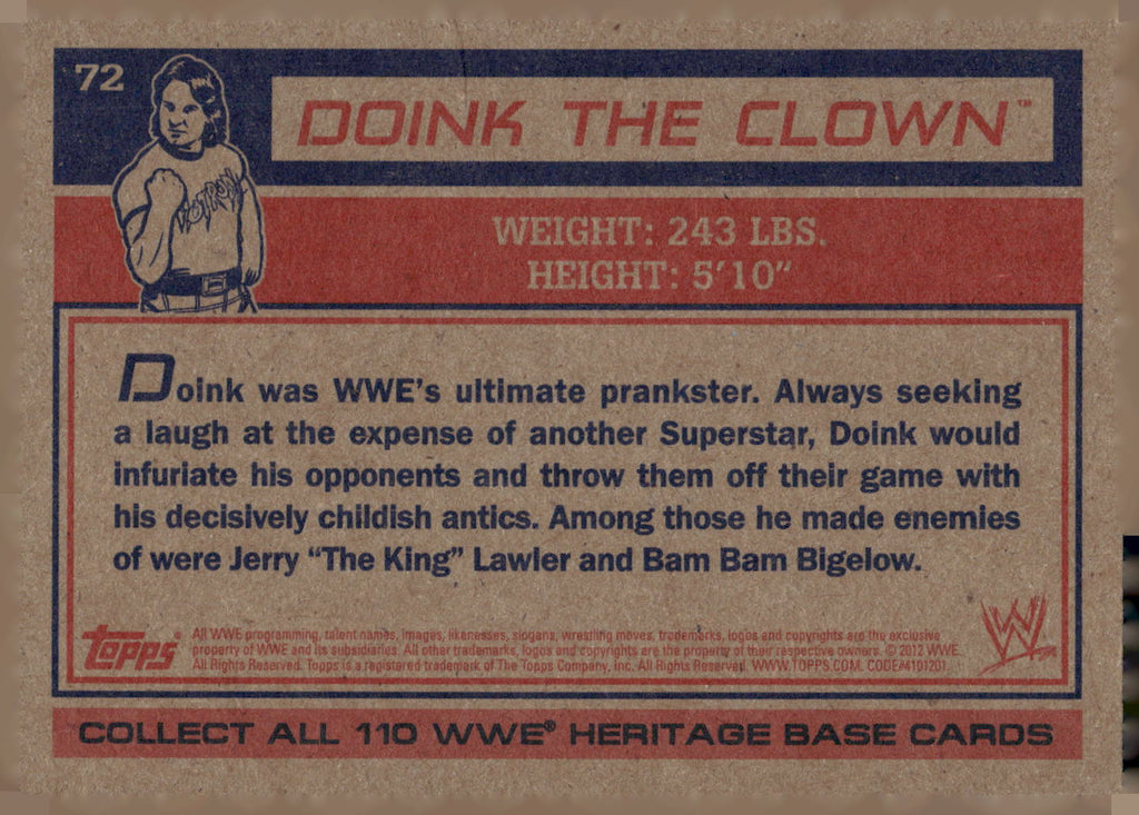2012 Topps Heritage WWE #72 Doink The Clown