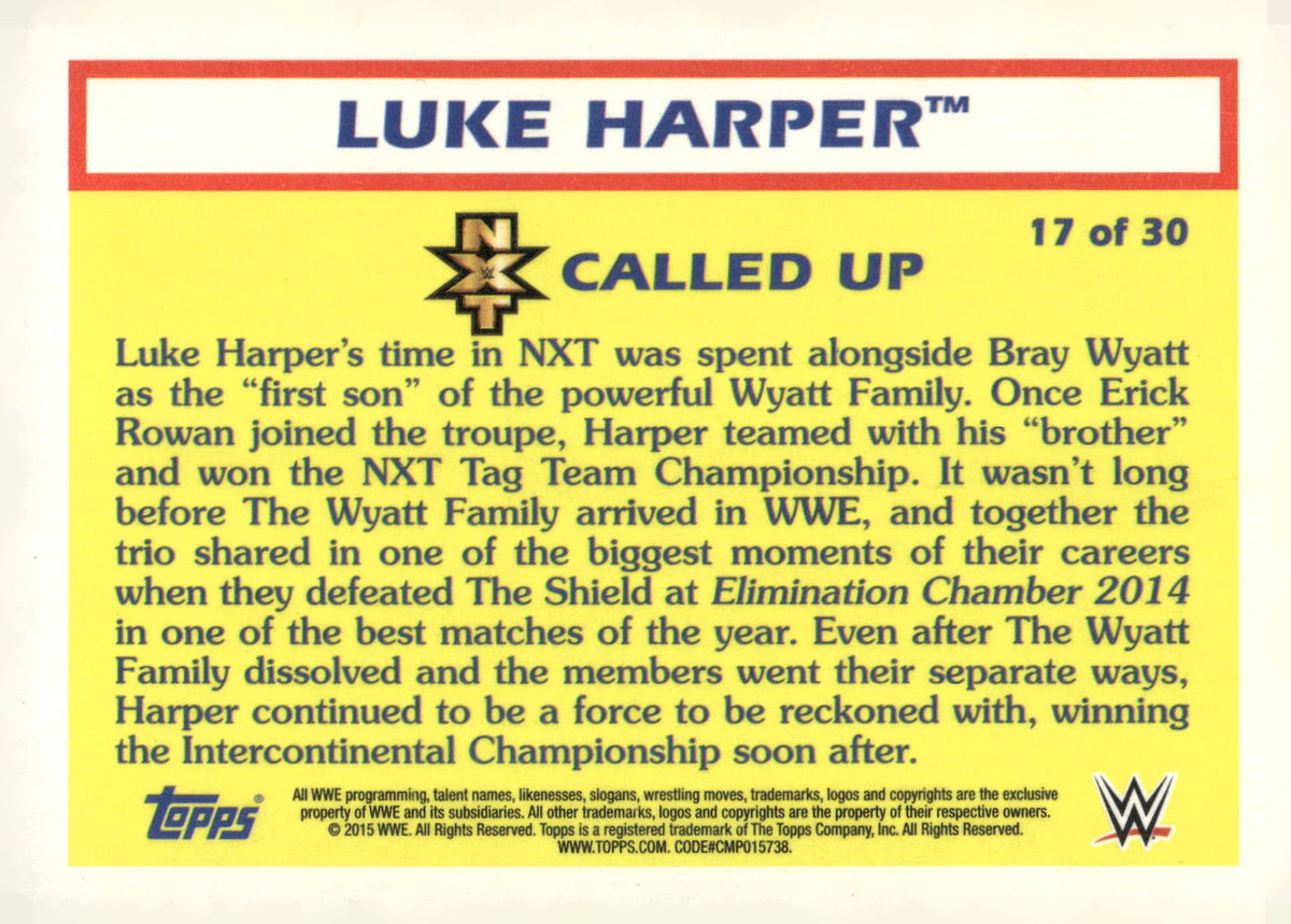 2015 Topps WWE Heritage #17 Luke Harper NXT Called Up
