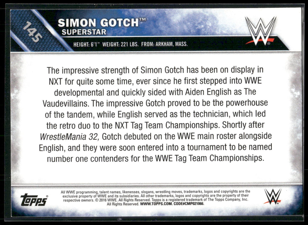 2016 Topps WWE Then Now Forever #145 Simon Gotch