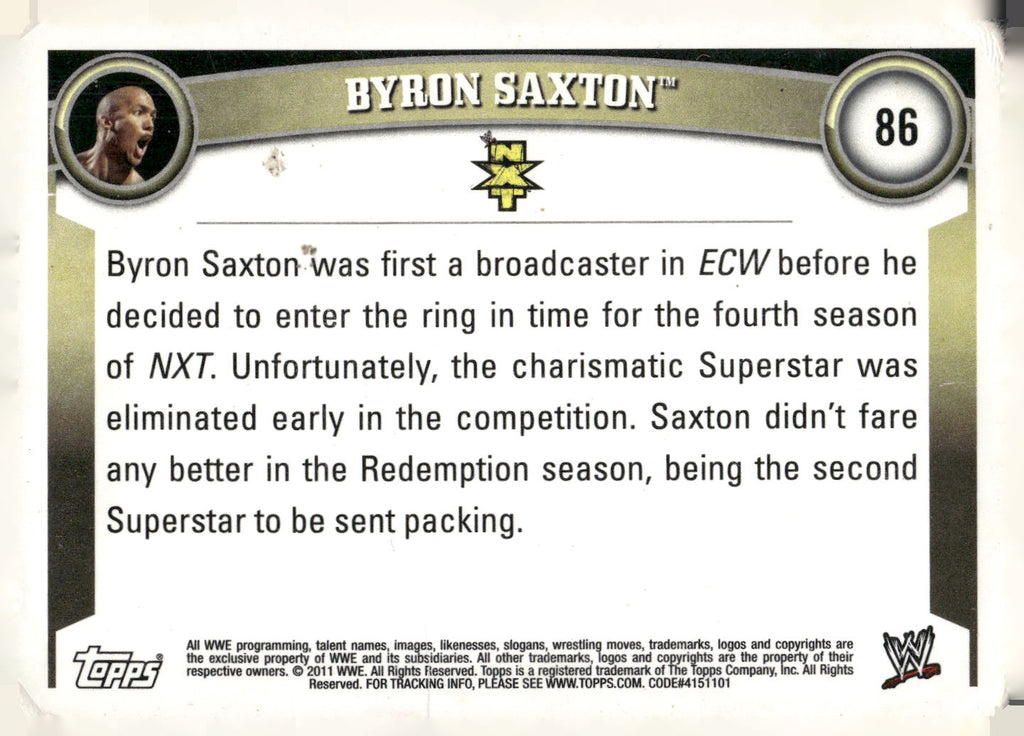 2011 Topps WWE #86 Byron Saxton