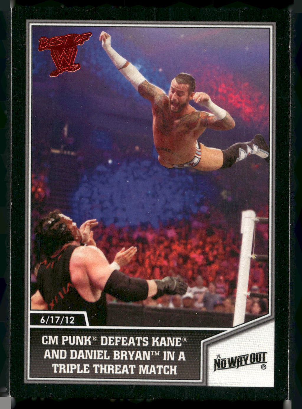 2013 Topps Best of WWE #18 CM Punk Defeats Kane and Daniel Bryan