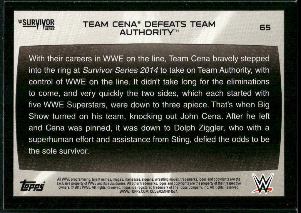 2015 Topps WWE Road to Wrestlemania #65 Team Cena