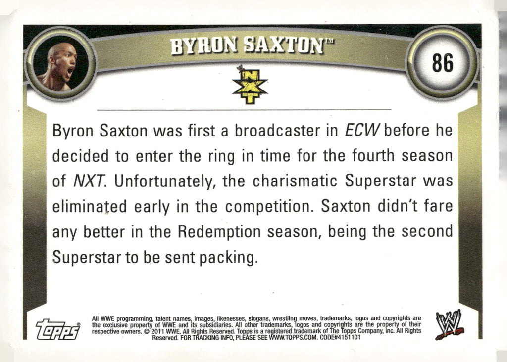 2011 Topps WWE #86 Byron Saxton