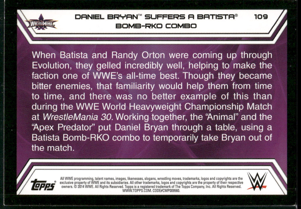 2014 Topps WWE Road to Wrestlemania #109 Daniel Bryan