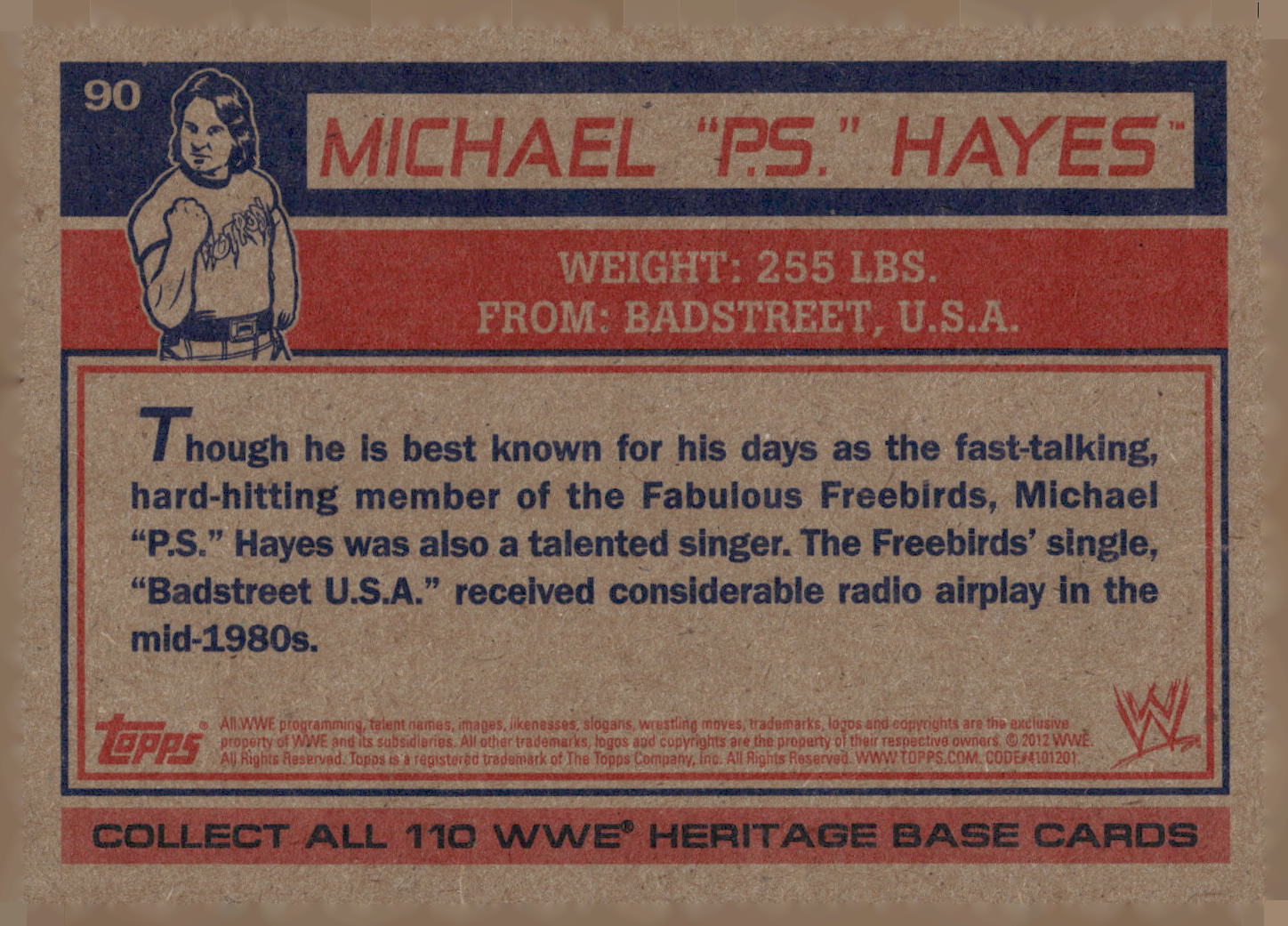 2012 Topps Heritage WWE #90 Michael PS Hayes