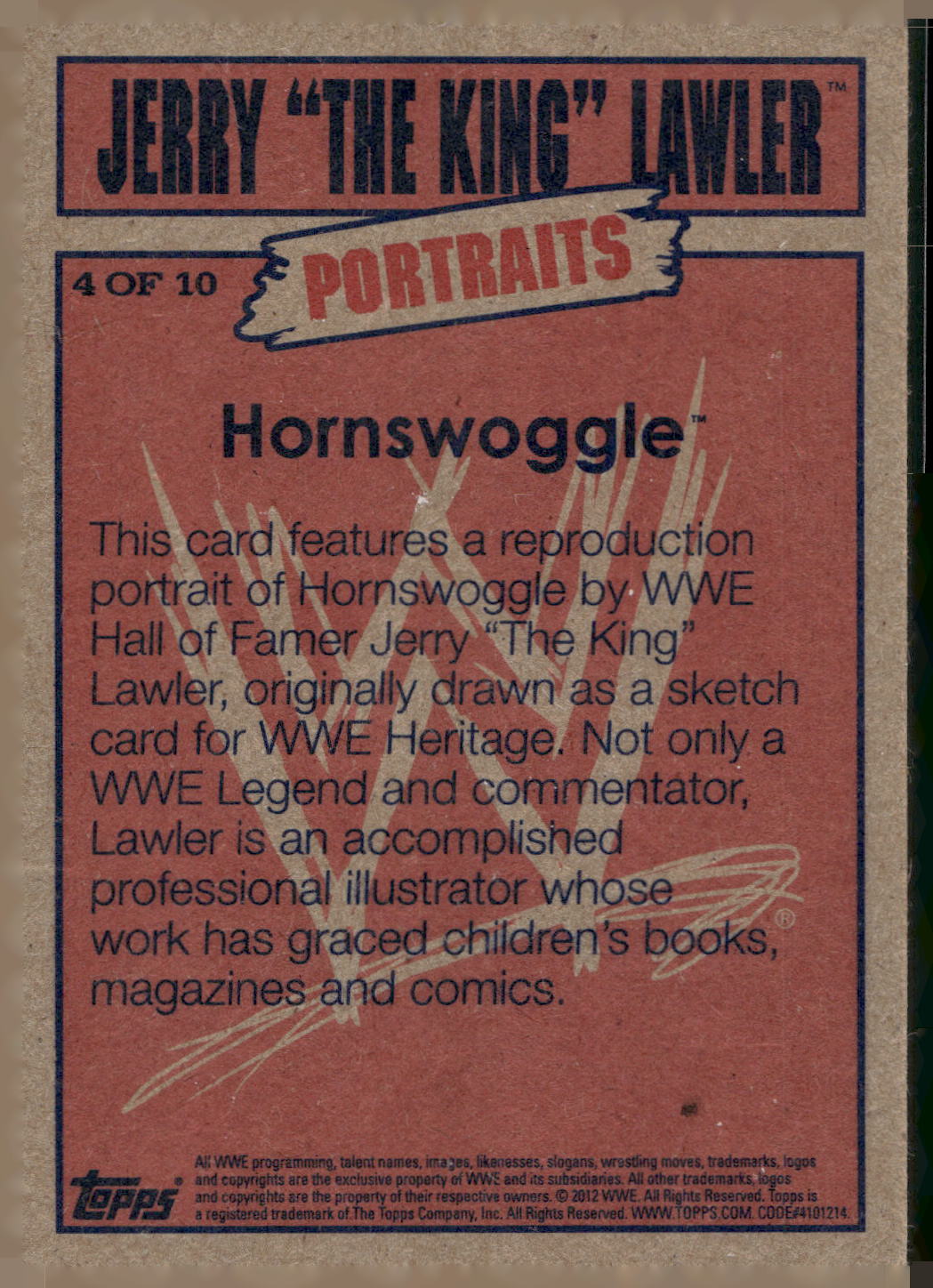 2012 Topps Heritage WWE #4 Hornswoggle Jerry "The King" Lawler Portraits