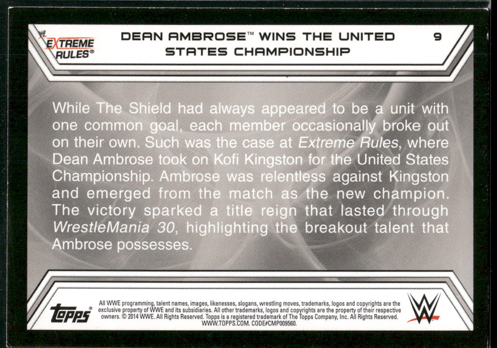 2014 Topps WWE Road to Wrestlemania #9 Dean Ambrose