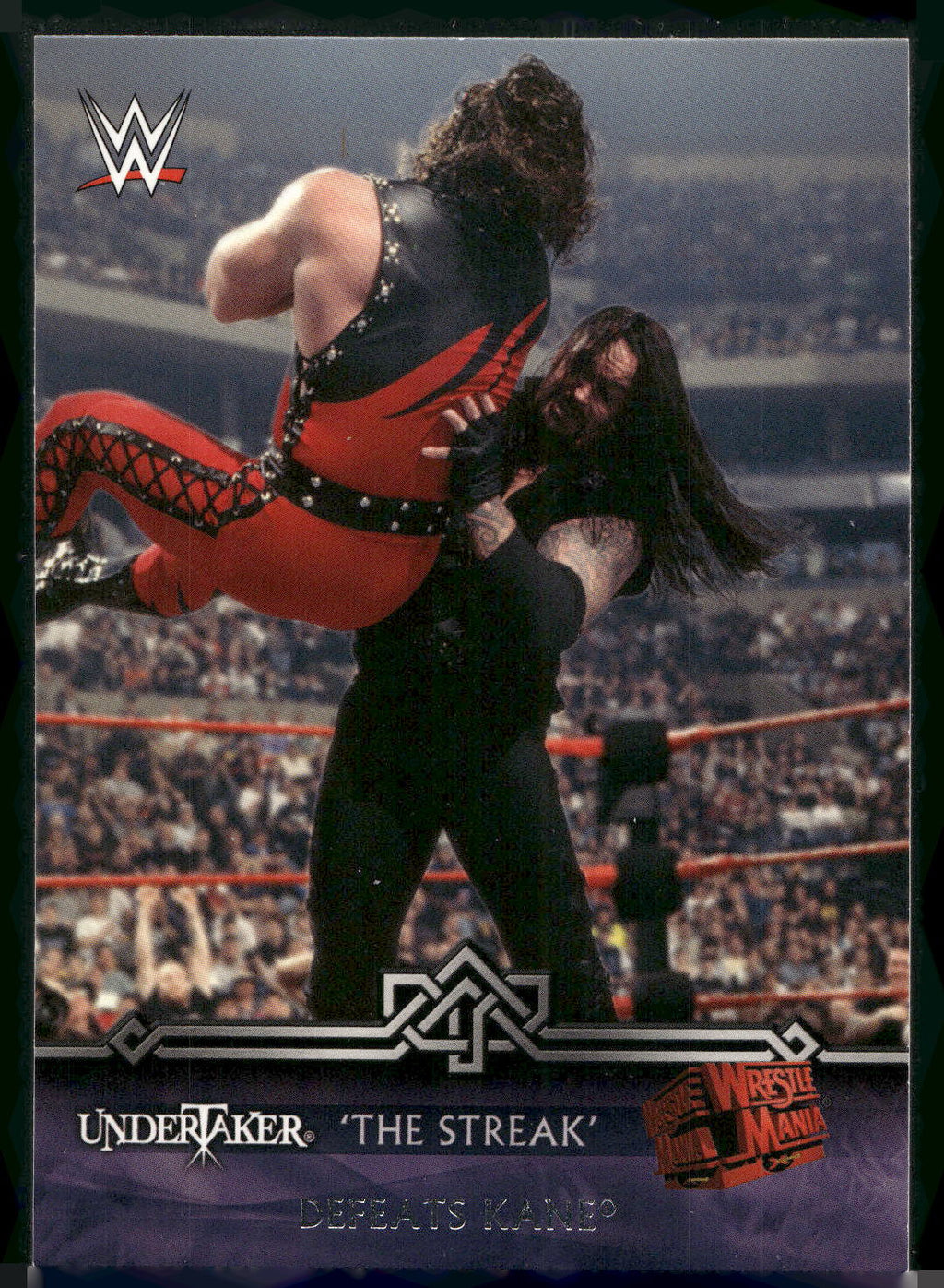 2014 Topps WWE Road to Wrestlemania #7-0 Undertaker Defeats Kane The Streak