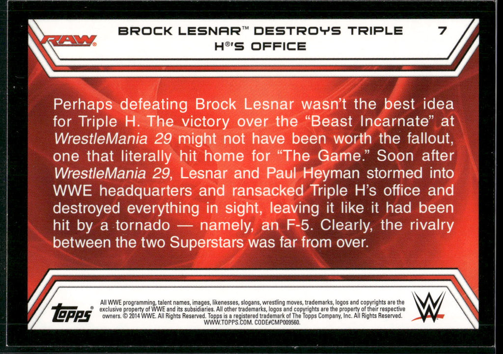 2014 Topps WWE Road to Wrestlemania #7 Brock Lesnar