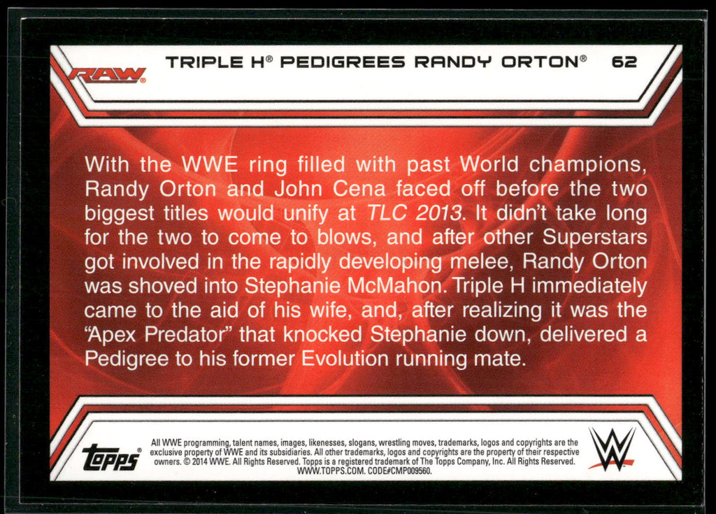 2014 Topps WWE Road to Wrestlemania #62 Triple H