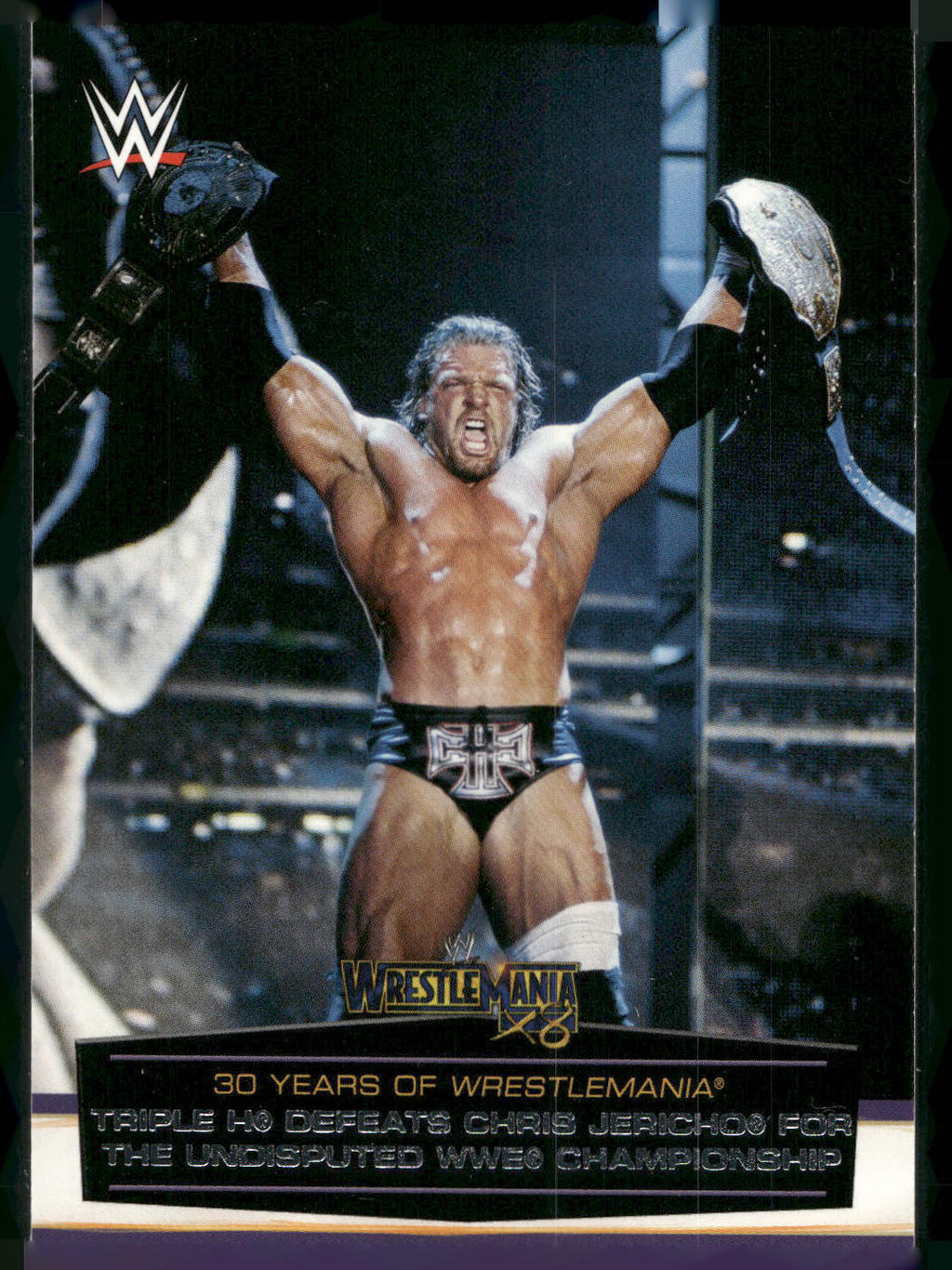 2014 Topps WWE Road to Wrestlemania #36 Triple H Defeats Chris Jericho