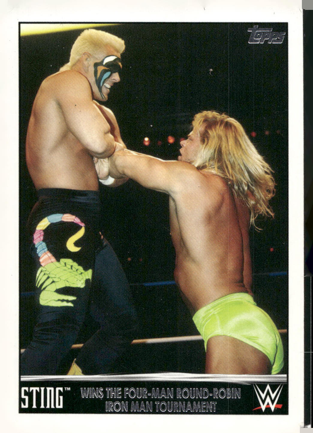 2015 Topps WWE #2 Wins the Four-Man Round-Robin Iron Man Tournament Sting
