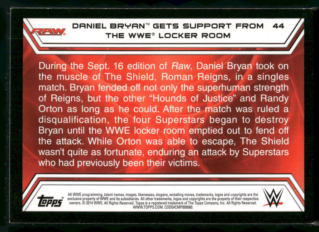 2014 Topps WWE Road to Wrestlemania #44 Daniel Bryan