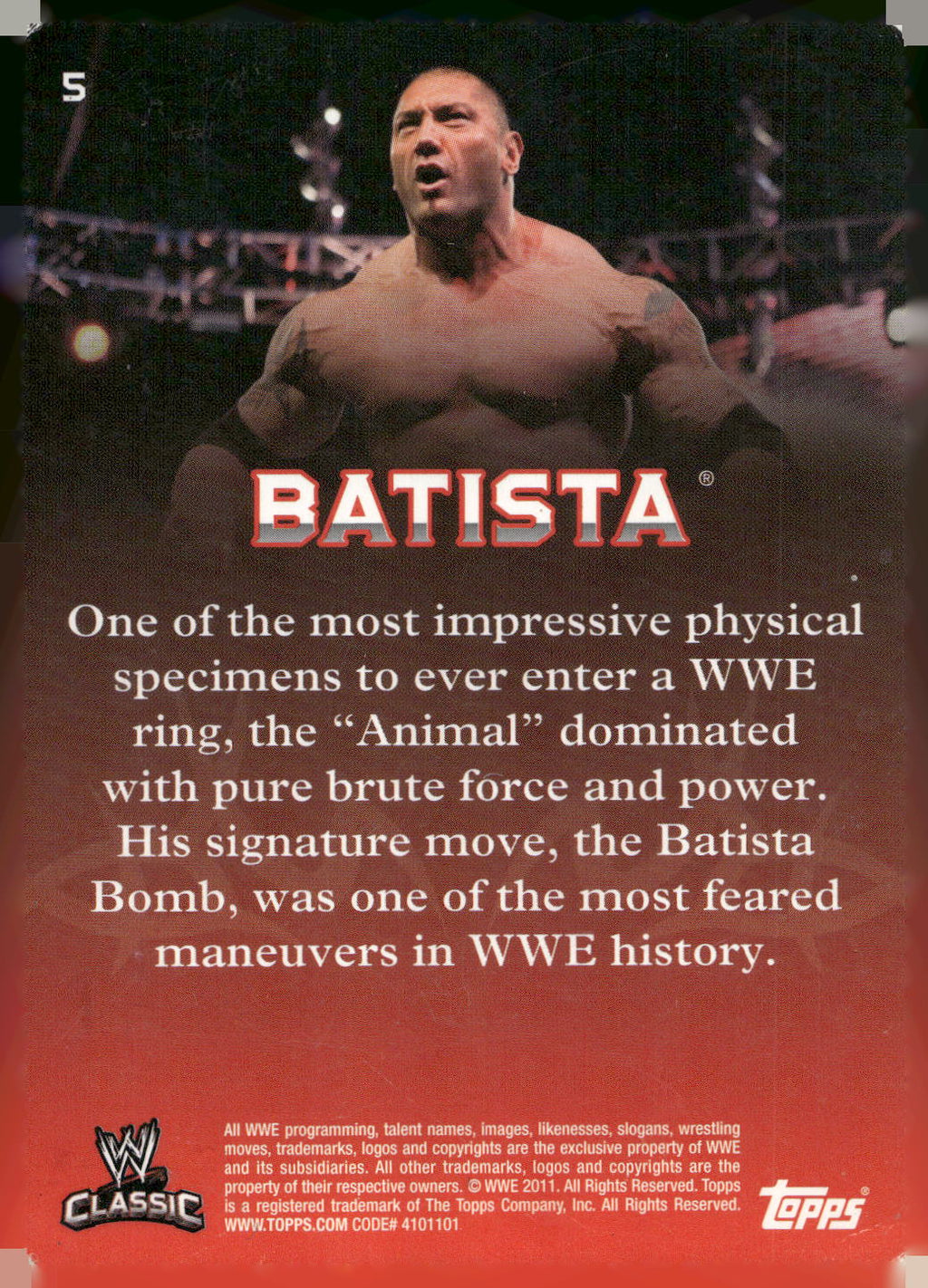 2011 Topps WWE Classic #5 Batista