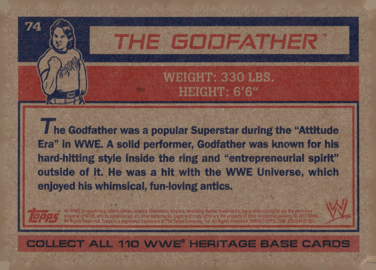 2012 Topps Heritage WWE #74 Godfather