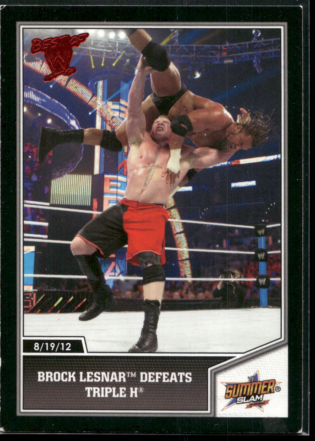 2013 Topps Best of WWE #42 Brock Lesnar Defeats Triple H