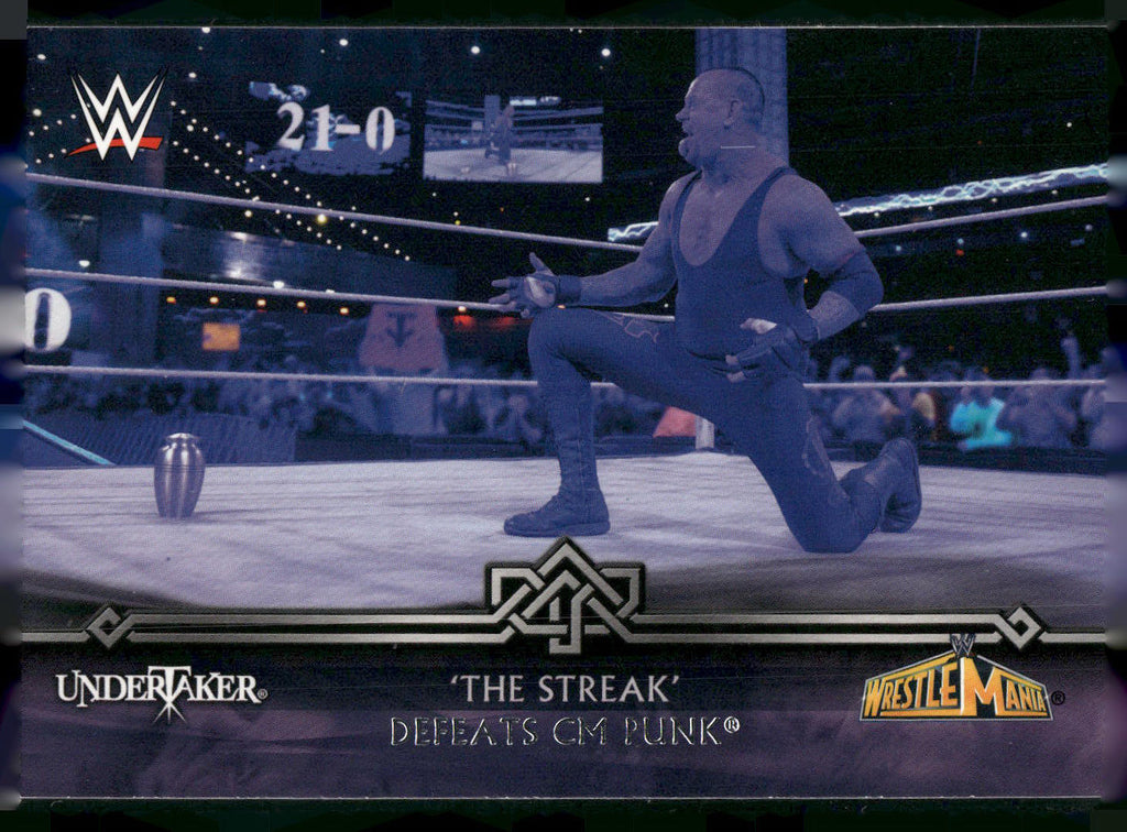 2014 Topps WWE Road to Wrestlemania #21-0 Undertaker Defeats CM Punk The Streak
