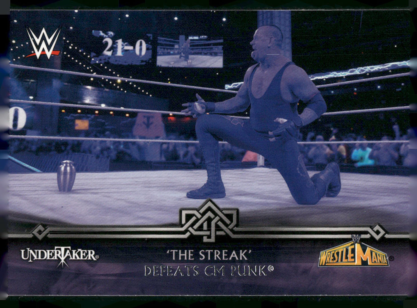 2014 Topps WWE Road to Wrestlemania #21-0 Undertaker Defeats CM Punk The Streak