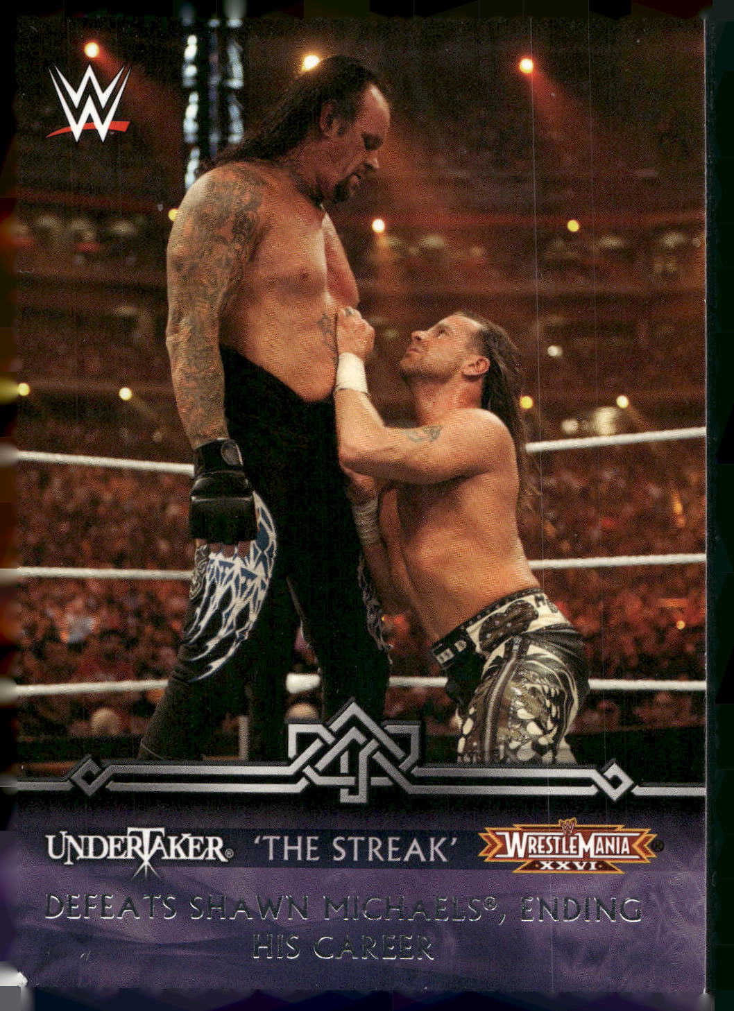 2014 Topps WWE Road to Wrestlemania #18-0 Undertaker Defeats Shawn Michaels