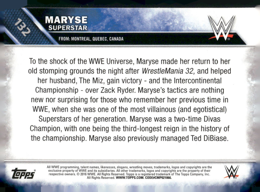 2016 Topps WWE Then Now Forever #132 Maryse