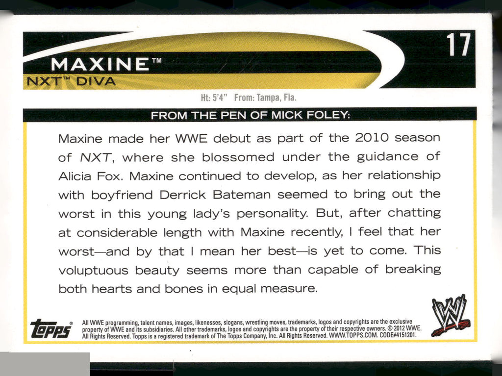 2012 Topps WWE #17 Maxine