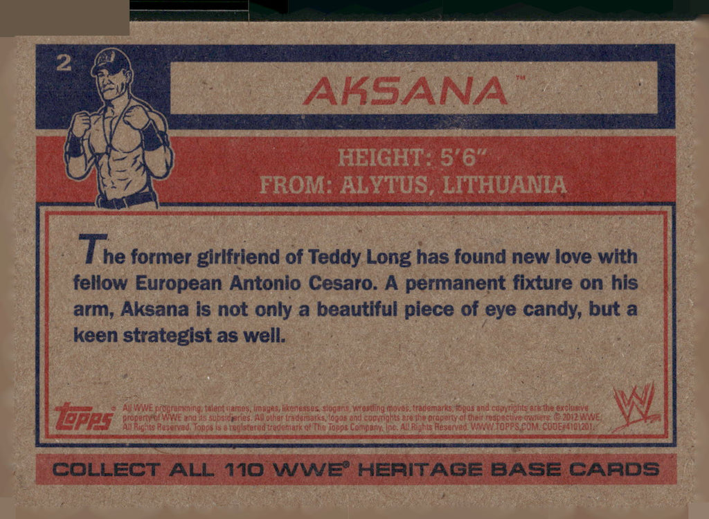 2012 Topps Heritage WWE #2 Aksana