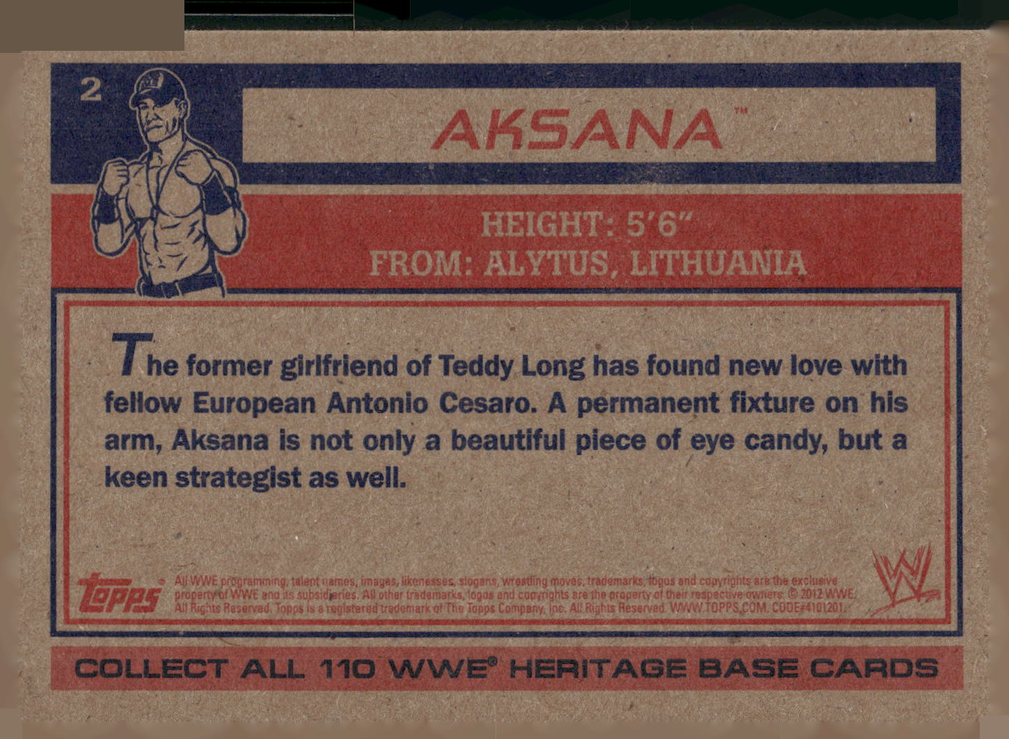 2012 Topps Heritage WWE #2 Aksana