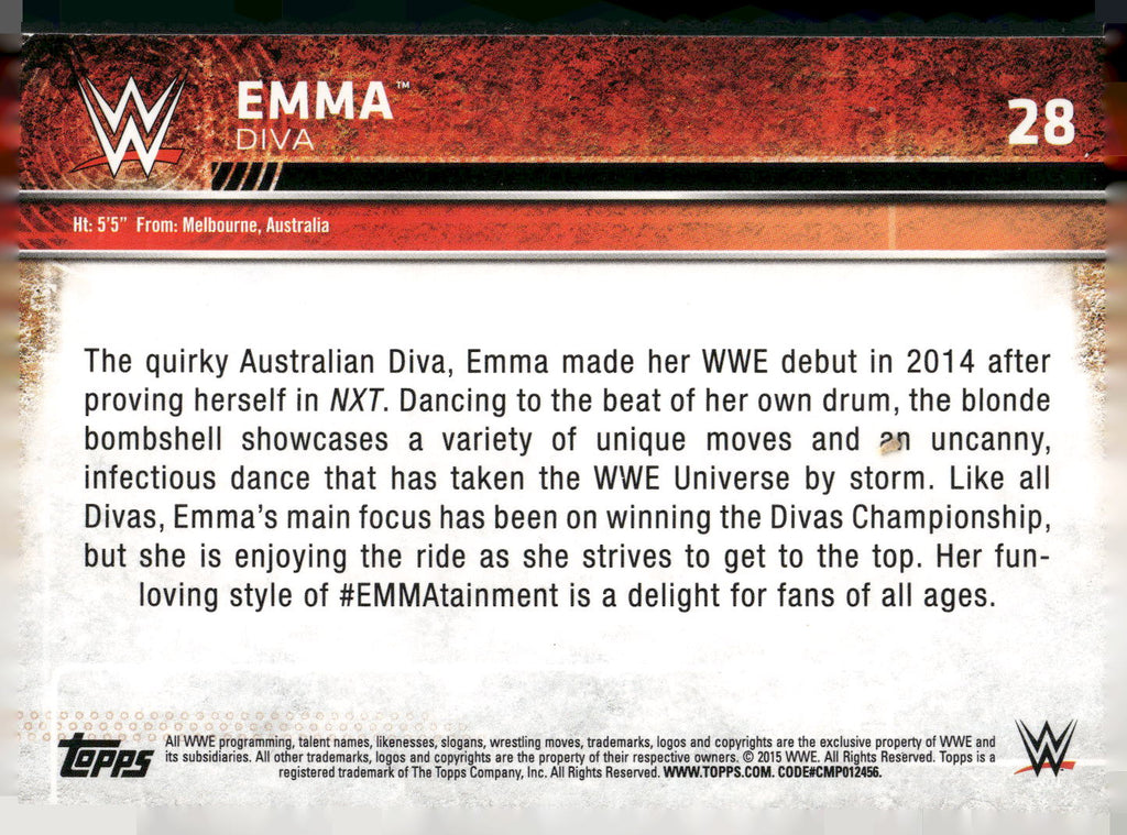 2015 Topps WWE #28 Emma
