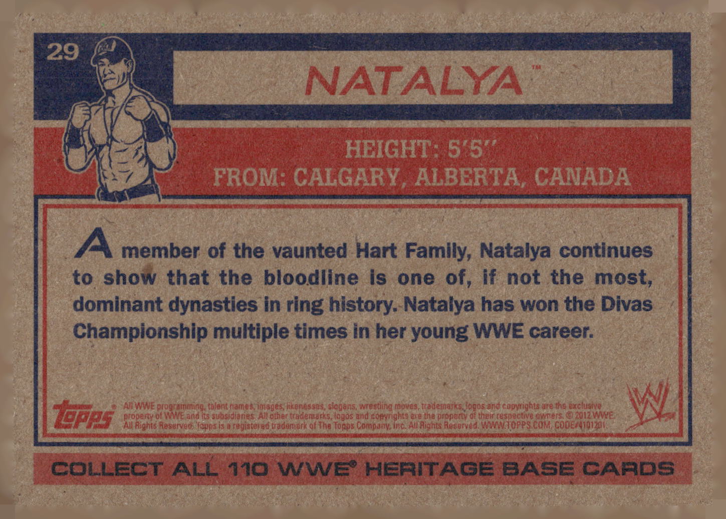 2012 Topps Heritage WWE #29 Natalya