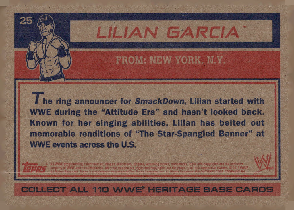 2012 Topps Heritage WWE #25 Lilian Garcia