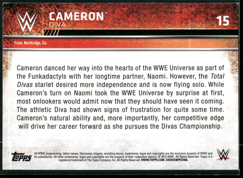 2015 Topps WWE #15 Cameron